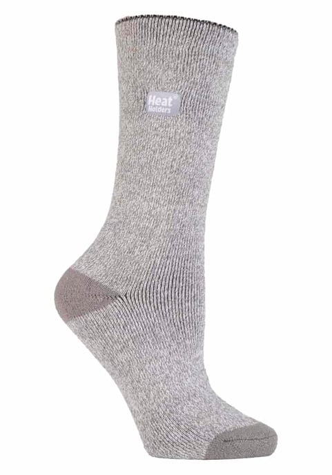 Heat Holders Lite - Calcetines térmicos de invierno para mujer en colores lisos - Plata / Crema - Image 1