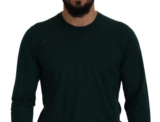 Suéter de hombre de cuello redondo de cashmere verde Dolce & Gabbana - Image 4