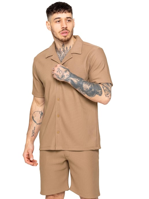 Enzo | Conjunto de camisa y pantalón corto con textura para hombre - Image 3