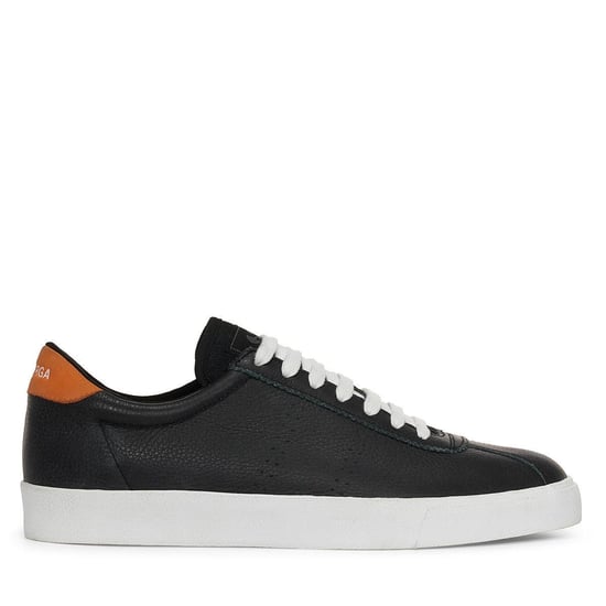 Superga Unisex Adult 2843 Club S Leather Trainers (Black/Orange) - Image 1
