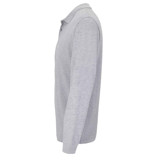 SOLS Unisex Adult Planet Long-Sleeved Polo Shirt (Grey Melange) - Image 3