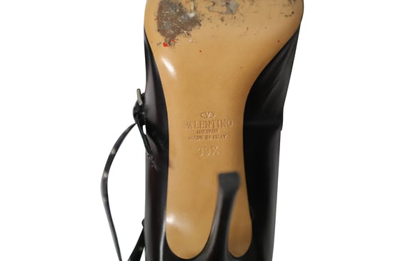 Valentino Grommet Studded Pumps in Black Leather - Image 6
