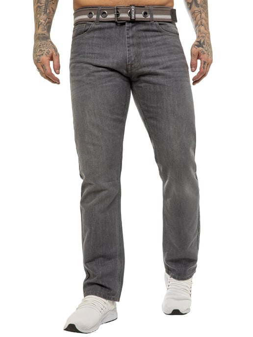 Enzo | Vaqueros de corte recto para hombre -Gris - Image 1