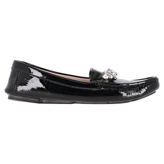 Miu Miu Crytal Detail Loafers in Black Patent Leather - Image 1
