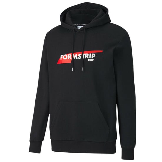 Puma Club Hoodie Mens Black Graphic Logo Jumper 597322 01