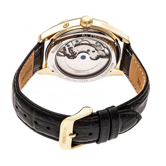 Reloj automático Heritor Sebastian semiesqueleto con correa de cuero - Image 2