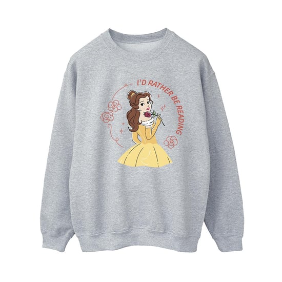 Disney Womens/Ladies Beauty And The Beast I´d Rather Be Reading Sweatshirt (Sports Grey) - Image 1