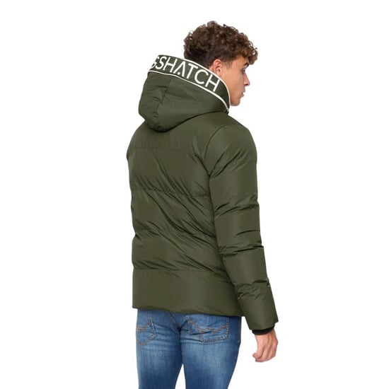 Crosshatch Mens Sandbox Hooded Jacket (Olive) - Image 2