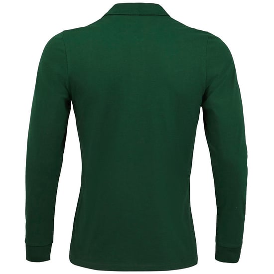 SOLS Mens Perfect Long Sleeve Piqu Polo Shirt (Bottle Green) - Image 2