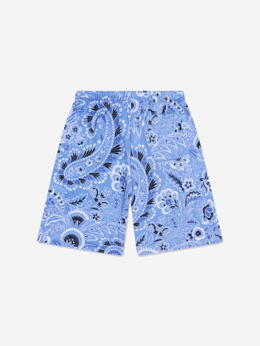 Etro Boys Floral Paisley Shorts in Blue