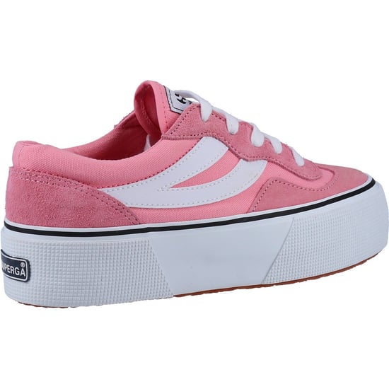 Superga 3041 Revolley Colorblock Platform Leather Women's Pink/White Trainers - Image 2