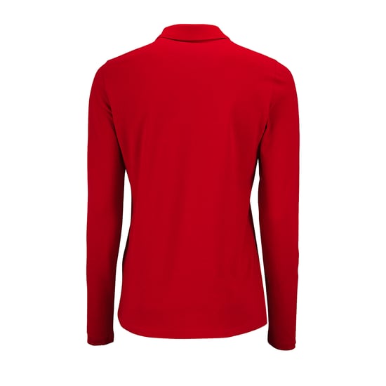 SOLS Womens/Ladies Perfect Long Sleeve Pique Polo Shirt (Red) - Image 2