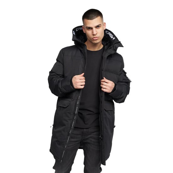 Crosshatch Mens Milwaka Long Padded Jacket (Black) - Image 3