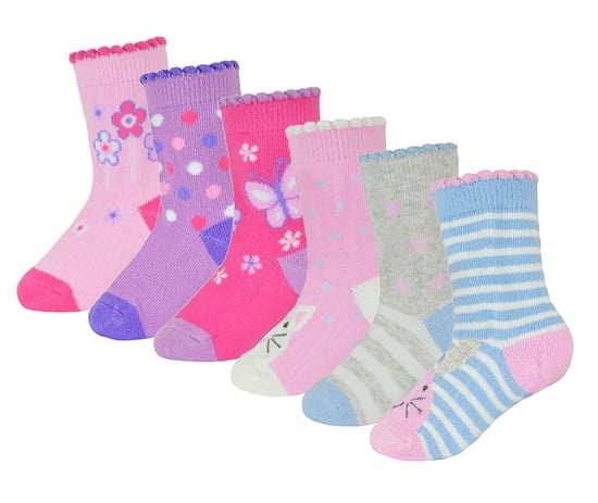 6 Pares de Calcetines de Mariposa para Bebés y Niñas - Animales - Image 1