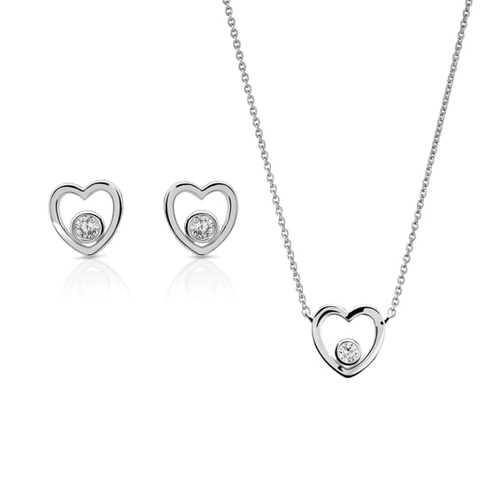 Orphelia 'Mila' Women's 925 Sterling Silver Set: Necklace + Earrings - Silver SET-7484 - Image 1