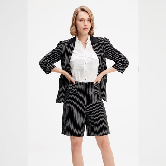 Bi-material Striped Jacket - Image 4
