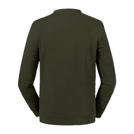 Russell Adults Unisex Pure Organic Reversible Sweatshirt (Dark Olive) - Image 2
