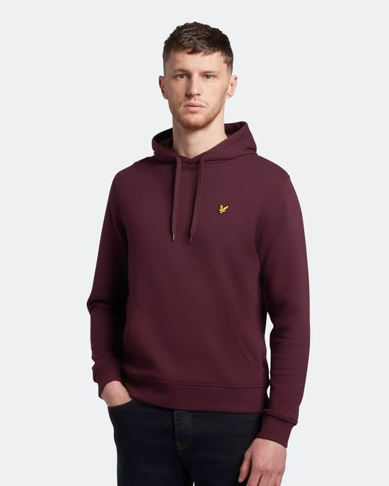 Sudadera con capucha color borgona con la marca Lyle & Scott - Image 2