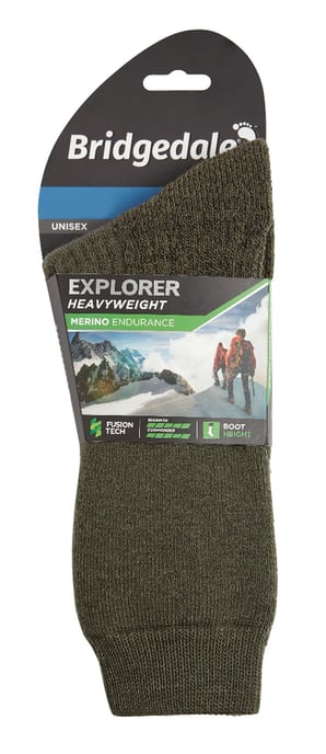 Bridgedale - Calcetines altos de lana merino para hombre - Oliva - Image 2