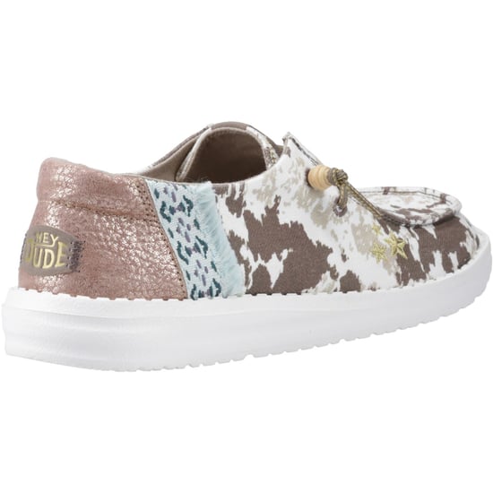 HEYDUDE Wendy Disco Cow Cotton Women's Tan Loafers - Image 2