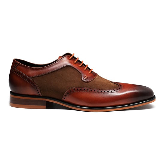 Men's shoe with classic decorative stitching Business shoes Smooth leather Low shoes Brown - Image 5