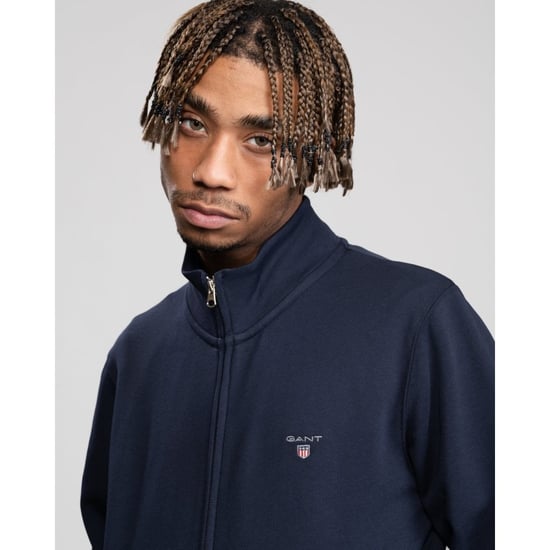Men's Gant Original Full-Zip Cardigan in Navy - Image 6