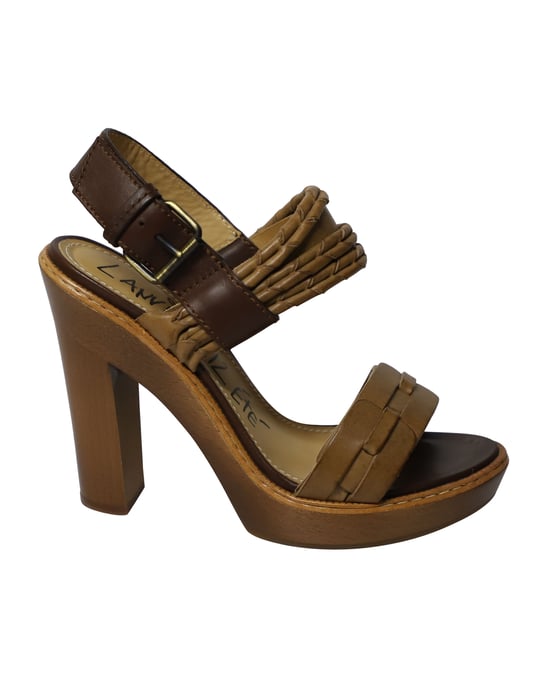 Lanvin Wooden Heels in Brown Leather - Image 1