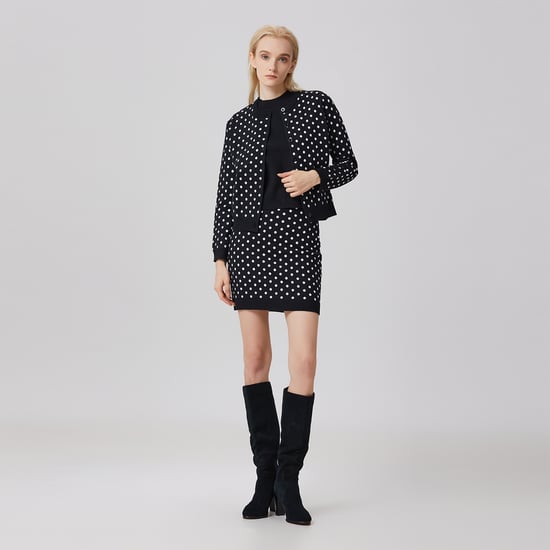 Polka dots knitted mini skirt - Image 6