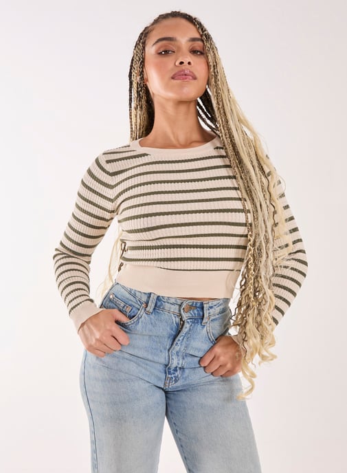 Striped Rib Knit Top