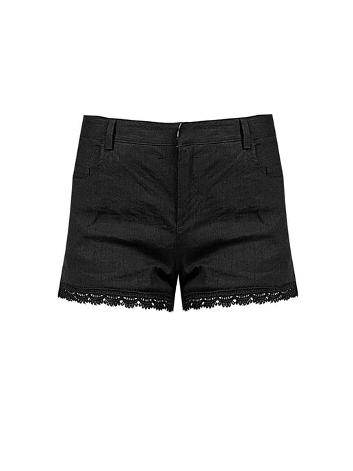 Pinko Shorts Felce Mujer Negro - Image 1