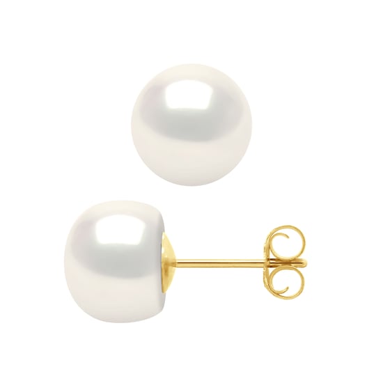 DIADEMA - Earrings - Yellow Gold and Real Freshwater Pearls