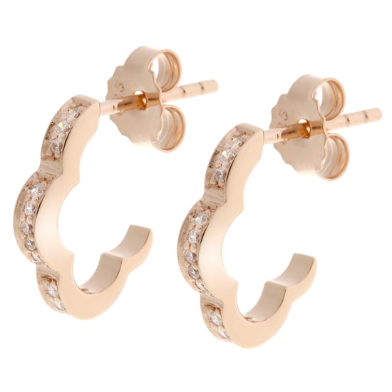 Orphelia 'Onyx' Women's 925 Sterling Silver Hoop Earrings - Rose ZO-7127/RG - Image 1