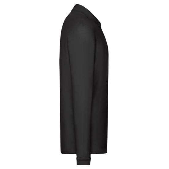 Fruit of the Loom Mens Premium Pique Long-Sleeved Polo Shirt (Black) - Image 3