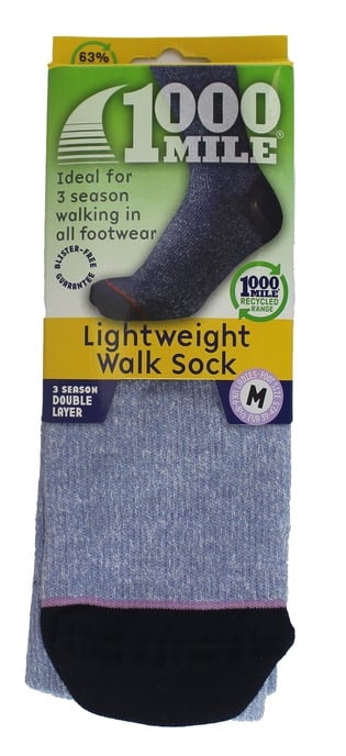 1000 Mile - Calcetines de senderismo ligeros, transpirables y antiampollas para mujer - Cornflower Marl - Image 2