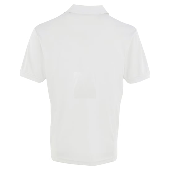 Premier Mens Coolchecker Pique Short Sleeve Polo T-Shirt (White) - Image 2