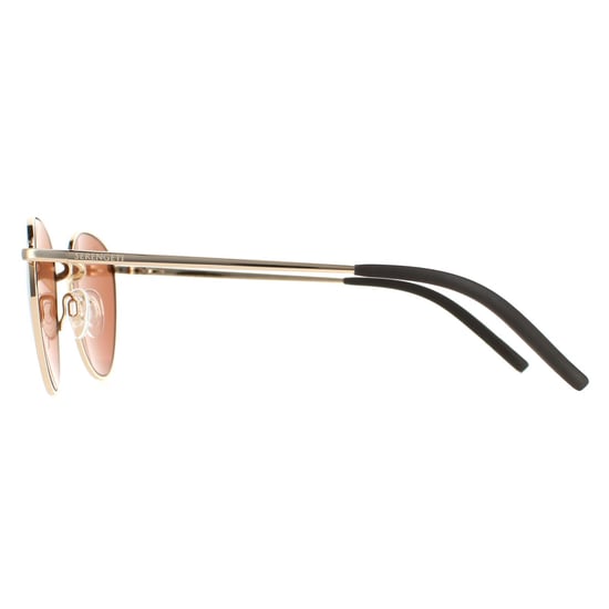 Serengeti Round Unisex Shiny Rose Gold Mineral Polarized Drivers Hamel