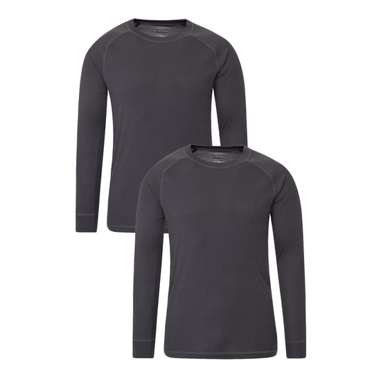 Mountain Warehouse Mens Talus Base Layer Top (Pack of 2) (Charcoal) - Image 1