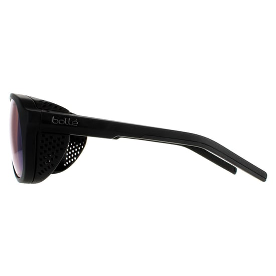 Bolle Wrap Mens Matte Black Phantom+ Polarized Photochromic Cobalt Sunglasses