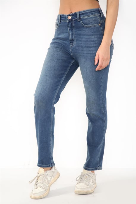 Vaqueros Magic Shaping de talle alto y pierna recta para mujer en azul - Image 1