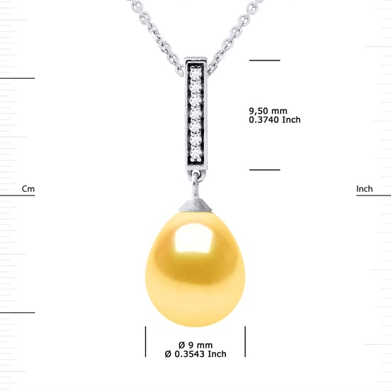 BARETTE Necklace Freshwater Pearl Jewelry 9-10mm Golden 925