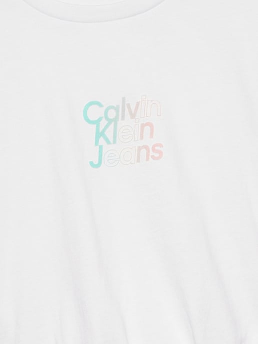 Calvin Klein Girls Gradient Flock Boxy T-Shirt in White