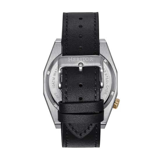 Heritor Automatic Amadeus Semi-Skeleton Leather-Band Watch