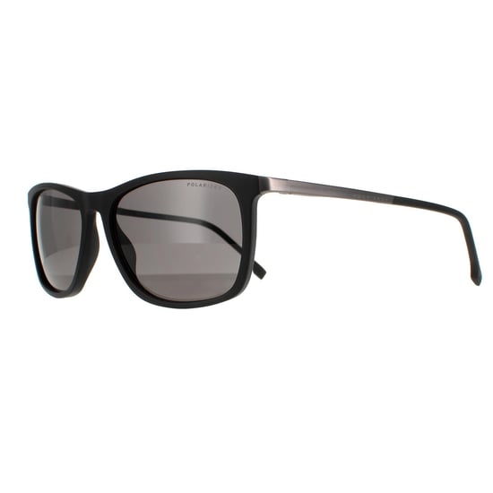Hugo Boss Rectangle Mens Matte Black Grey Polarized BOSS 1249/S/IT