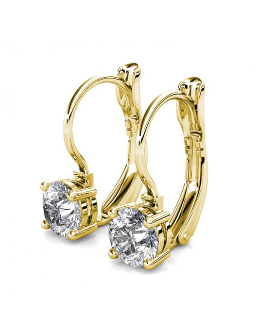 Pendientes Redondos - Oro y Cristal - Image 4