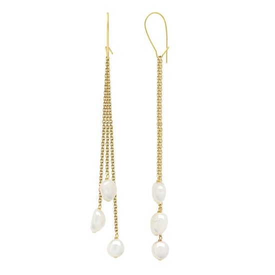 Earrings Real Cultured Freshwater Pearls Baroque 6-7 mm - Image 1