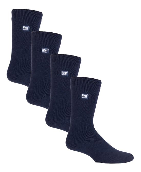 Heat Holders Ultra Lite - Paquete múltiple de 4 pares de calcetines térmicos para hombre | Calcetines cálidos ultrafinos para vestir en invierno - Azul marino - Image 1