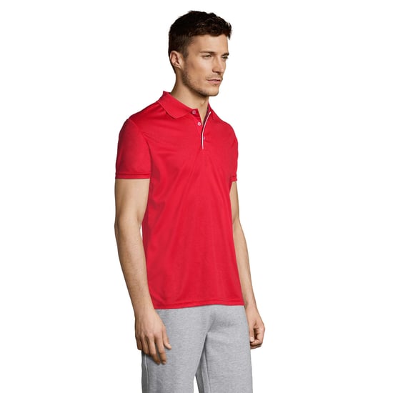 SOLS Mens Performer Sports Polo Shirt (Red) - Image 3