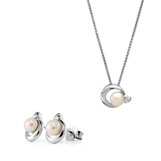 Orphelia 'Mathilde' Women's 925 Sterling Silver Set: Chain-Pendant + Earrings - Silver SET-7510 - Image 1