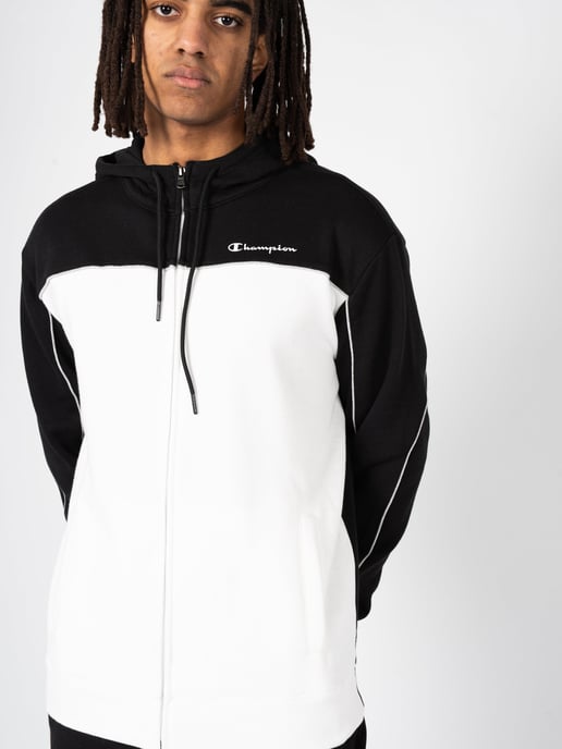 Champion Sudadera Zip-Hoodie del hombre negro, Blanco - Image 5