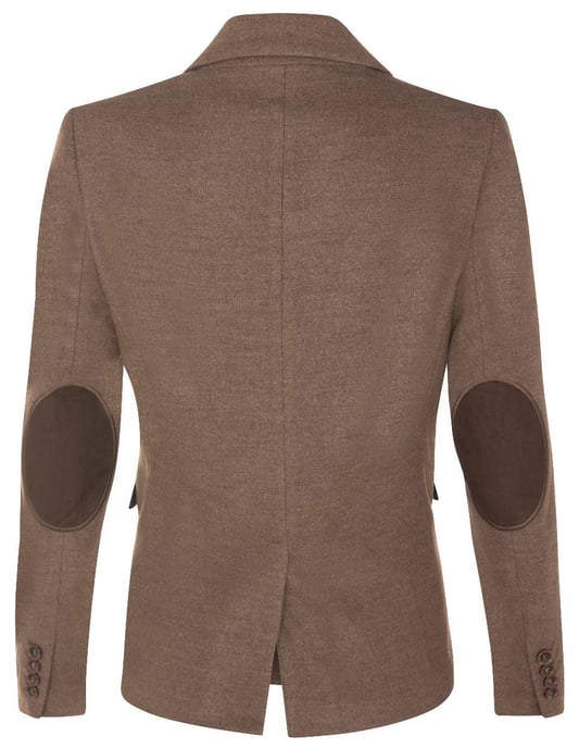 Womens Tweed 1920s Herringbone Light Brown Blazer